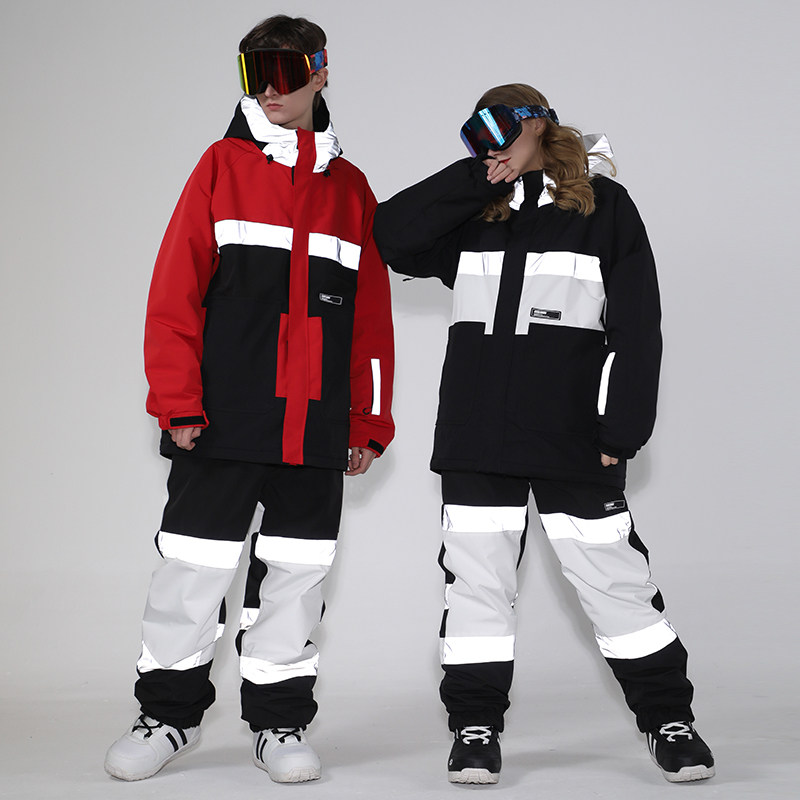 GsouSnow new ski suit women suit windproof and warm light snow ground equipped with waterproof veneer double board snow suit