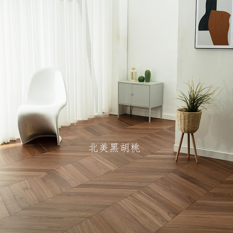 North American Black Walnuts Herringbone Parquet Flooring 1 9 m Triple Solid Wood Flooring Warm Home 15mm Thick ENF environmentally-friendly-Taobao