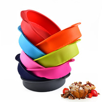 Food grade silicone cake baking tray Binaural round cake baking tray Baking tools Household pizza baking tray high temperature resistance