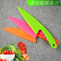 Household hand-free childrens knife Full plastic bread dessert knife Cake knife serrated water fruit and vegetable knife Baking knife
