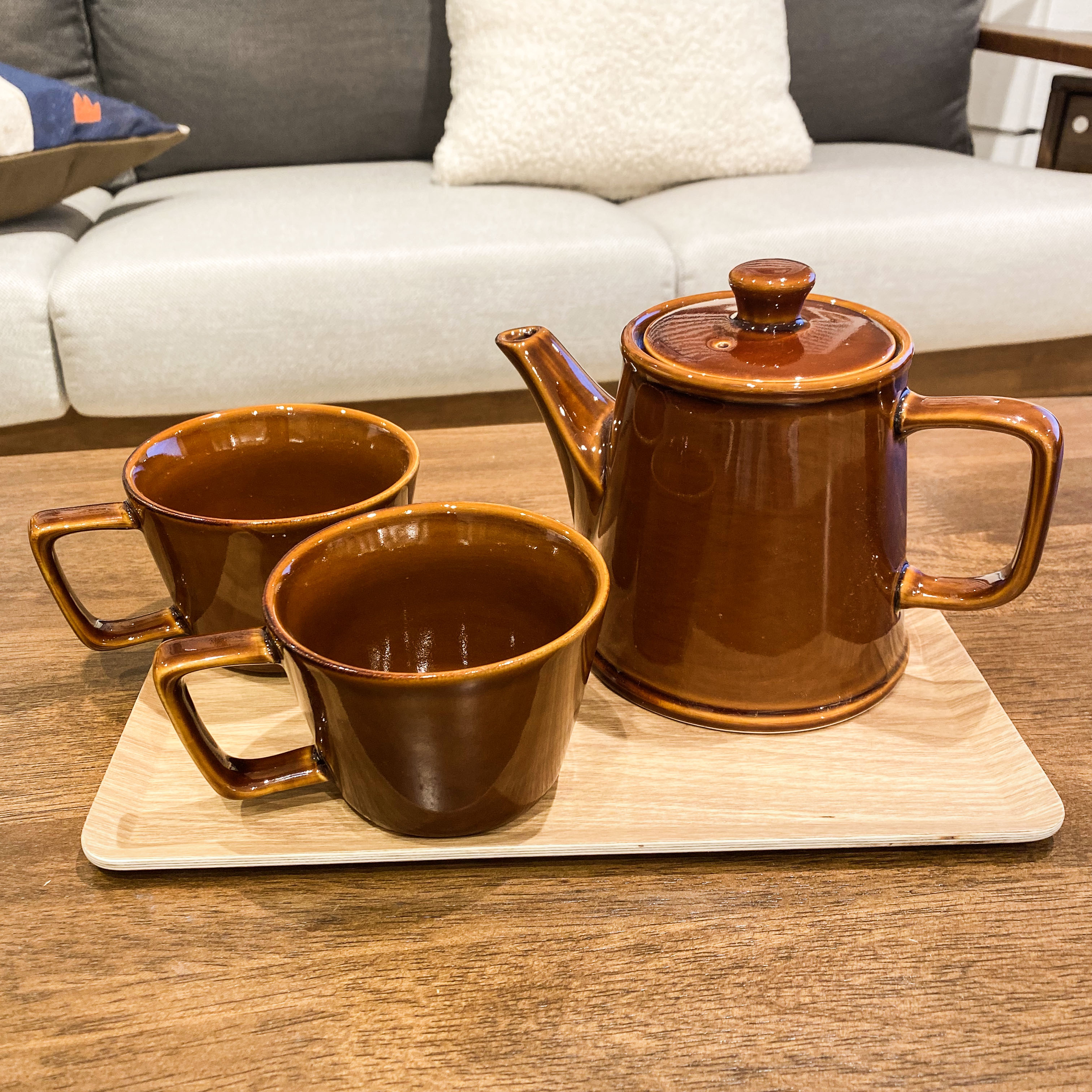 Nitori Nidali counter sweet caramel teapot with filter flower teapot bubble kettle ceramic mug