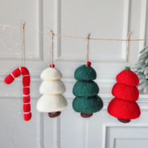 Christmas Season Korea Same Cashmere Wool Felt Crutches Pendant Pine Shaped Hanging Christmas Tree accessories Christmas decorations