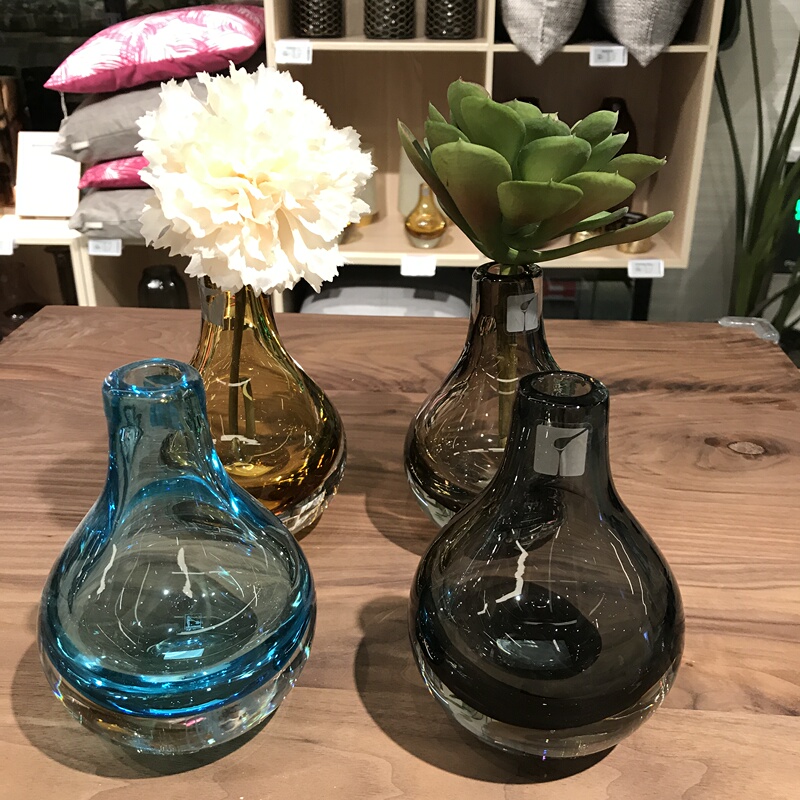 South Korea Hanssem Hansen Selection Scandinavian Modern Casual Colored Glass Vase Smoke Gray Amber Vase