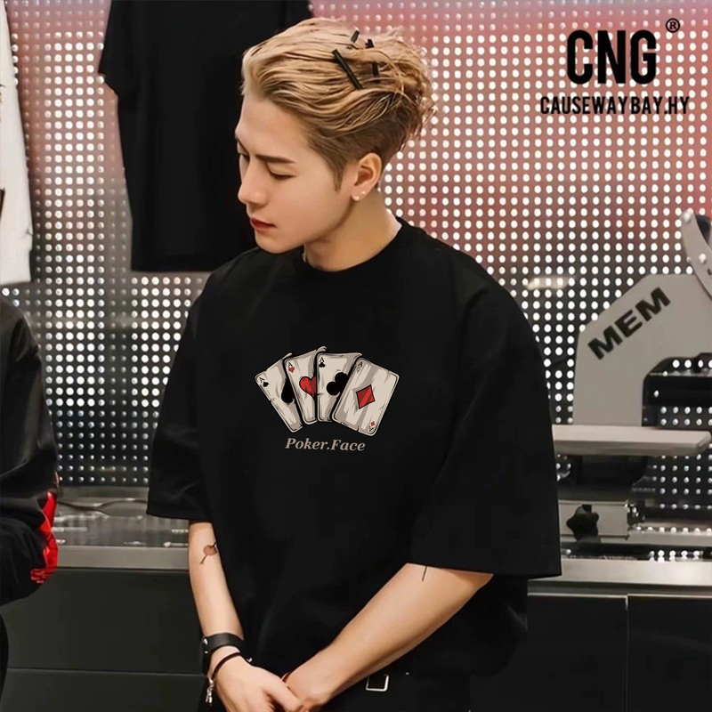 Hong Kong Trendy Brand Jackson Wang's Same Style Pure Cotton Printed Short-Sleeve T-Shirt for Men, Summer Casual Couple Wear, Fun Top for Women