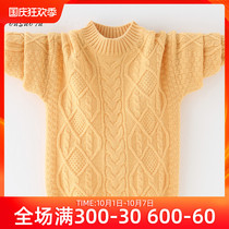 Childrens sweater girls knitwear autumn and winter new foreign atmosphere in the big children autumn clothes 100% pure woolen sweater sweater for boys