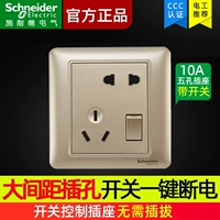 Переключатель Schneider Switch панель Ruiyi Gold 10a One One Open Five -Band Band Switch неверное положение наклонное пять -отверстие