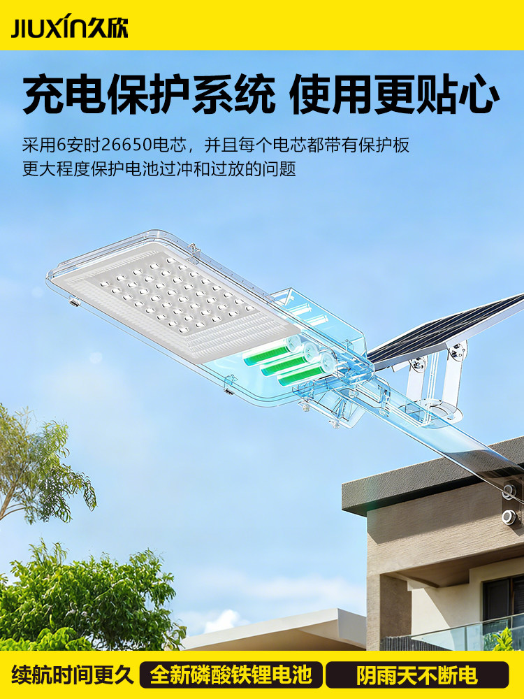 Solar Outdoor Lights 2025 New Model Garden Lights Rural High-Power Street Lights Strong Light Outdoor Lights Waterproof and Lightning-Proof
