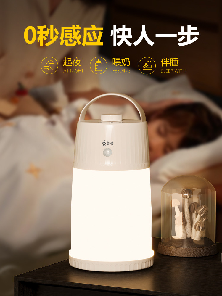 Portable Night Light, Human Body Sensor Light, Portable Outdoor Camping Atmosphere Light, Emergency Lighting, Bedroom Sleep Bedside Light