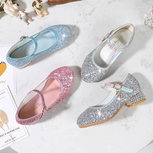 Модная серебряная обувь на высоком каблуке для принцессы, для подиума