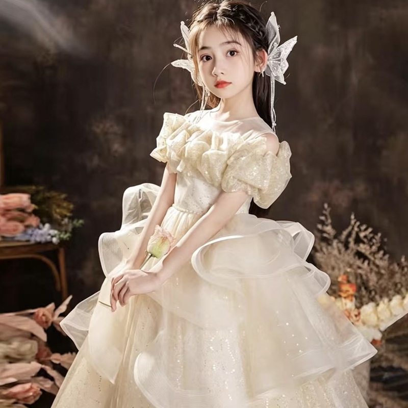 Dress for Girls, Little Girls, Flower Girls, Wedding, Light Luxury, High-End, Birthday Princess Dress, Children's Host, Piano Performance Dress Dress for Girls, Little Girls, Flower Girls, Wedding, Light Luxury, High-End, Birthday Princess Dress, Children's Host, Piano Performance Dress