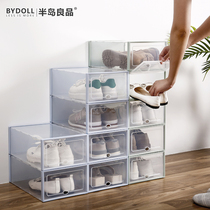 Simple and transparent thickened plastic drawer Shoe box Home Dormitory Shoes Cabinet of shoes Footwear Cabinet Finishing Boxes Can Be Superimposed