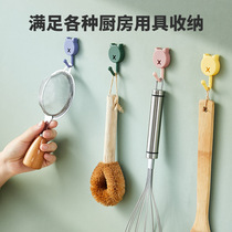 Kitchen Hook Free of perforated wall-mounted cookware Supplies special creative intake Home Mighty Viscose Bearing Small Stick Hook