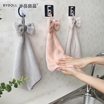 Household towel Cartoon childrens hand towel Coral velvet strong water absorption increase thickening cute bathroom hanging paint