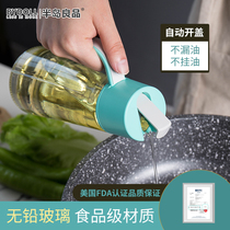 Kitchen Supplies Automatic opening and closing oil pot transparent anti-leaking vinegar pot Oil Sauce Bottle for Home Glass Large Number of Kettle Vinegar Bottles