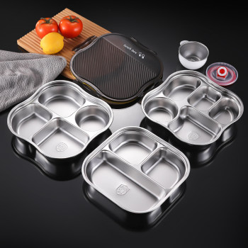 316 stainless steel meal tray upgraded thickened large capacity antibacterial, adult canteen children and students sealed lunch box with cover