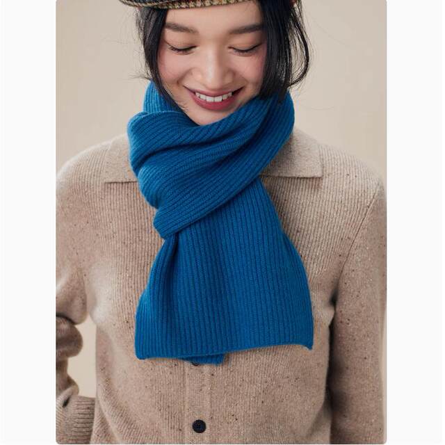 Kangseni Aurora Series 7-Needle Double-Thread Yuanbao Stitch Pure Cashmere Scarf, Thickened and Warm, Couple's Neck Warmer Gift