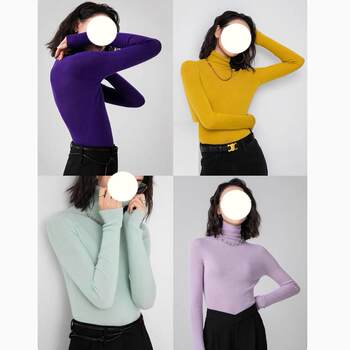 Best-Selling Seamless One-Piece Yangzi Machine-Washable Wool Turtleneck Knit Pullover Base Shirt for Women at the Thousand-Yuan Level