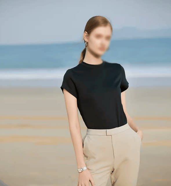 Just Need It to Be Simple! Peruvian Imported Heavyweight Mercerized Pima Cotton T-Shirt for Women, Exquisite Ready-To-Wear t