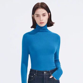 [Seamless Knitting] Artistic Wool Turtleneck Sweater Slim Fit Long Sleeve Knitwear 23 Autumn/Winter New Style
