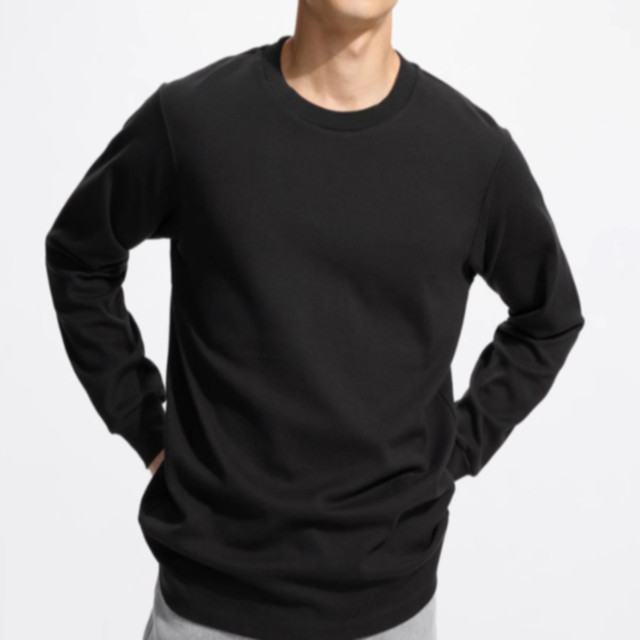 Men's and women's soft round neck T-shirt/casual long-sleeved top 25 new autumn and winter styles