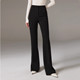 Black High-Waisted Flared Pants for Women, New Spring Style, Slim Fit, Casual Suit Pants, Floor-Length Trousers