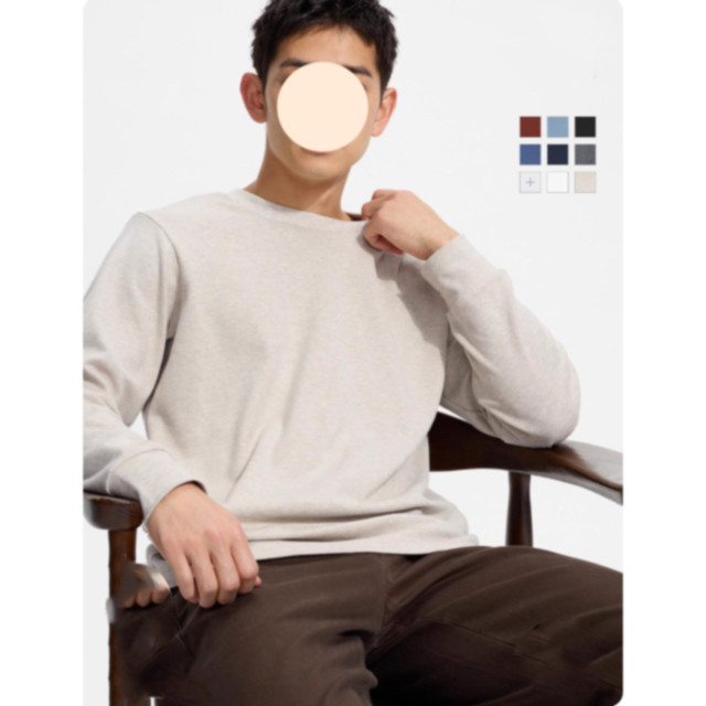 Men's and women's soft round neck T-shirt/casual long-sleeved top 25 new autumn and winter styles