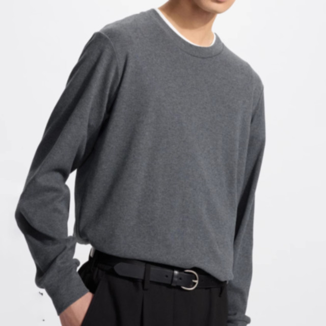 Men's and women's soft round neck T-shirt/casual long-sleeved top 25 new autumn and winter styles