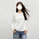 Round Neck White Long-Sleeved T-Shirt for Women 2025 Autumn and Winter New Style Simple Work Clothing Versatile Fashionable Top