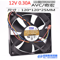 Large air volume AVC12cm12 cm 12025 case fan cpu fan 4 pin line temperature-controlled pwm throttle