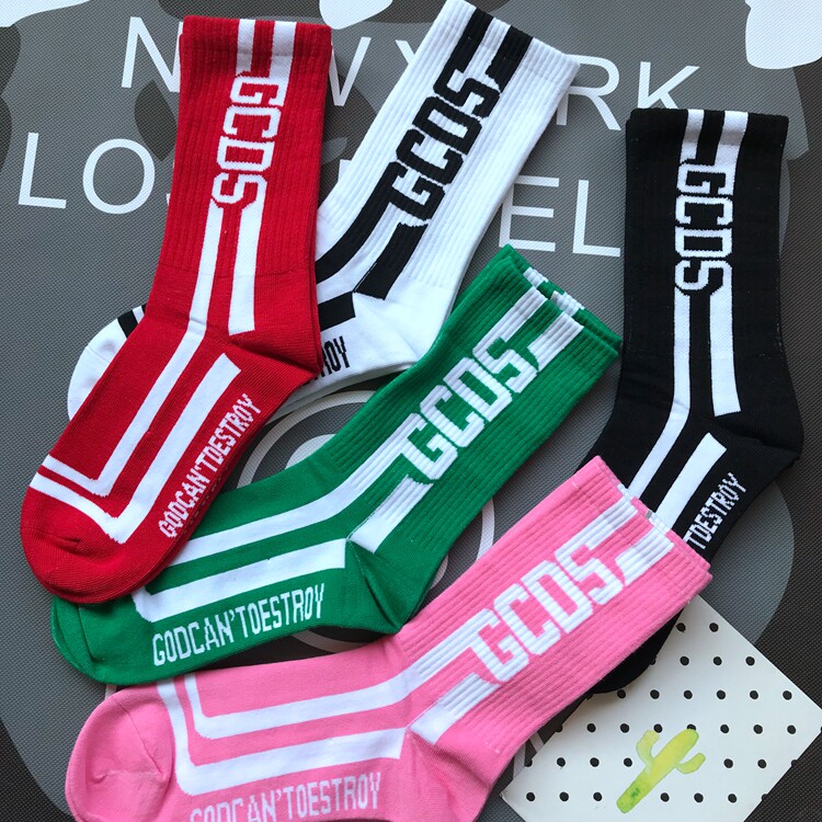 English Alphabet Collage cotton socks Hip Hop Street Hip Hop Middle Silo Socks Personality Skateboard Men And Women Sports Fashion Stockings