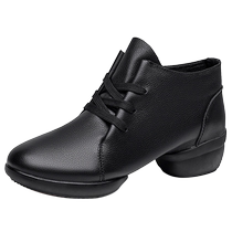 Dance Shoes 2024 Spring Soft Bottom heel Breathable Genuine Leather Square Dance Shoes Dance Shoes Outwear Fashion Sailors Dance Shoes