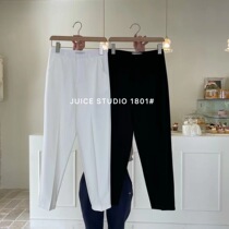 Juice juice 2022 spring 90% slim fit black small feet straight cylinder smoke suits Harun pants women