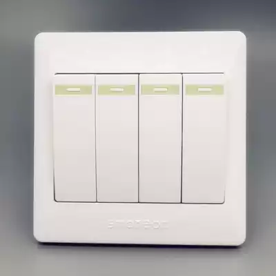 Huayi Matsumoto K5 0 Four-open single-control switch quadruple four-digit 4-open single-control switch panel concealed 86 type