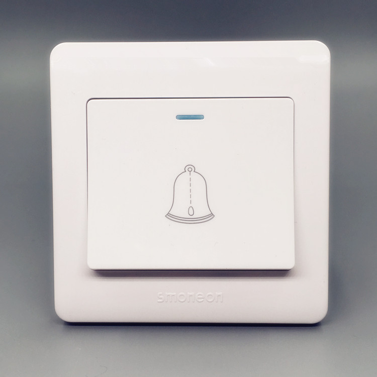 Doorbell switch automatic reset ding dong doorbell button panel white concealed 86 wall switch