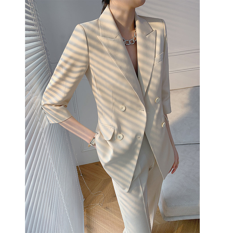 Summer suit female thin sleeve high-sleeve high-end fashion temperament goddess high-end leisure professional suit