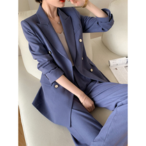 Casual Suit Suit Woman 2022 Chunqiu Ji High Sensation Fried Street Sister Fashion Temperament Goddess Van High-end West Suit