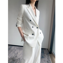 Wide leg pants suit suit womens autumn new Korean fashion temperament British style casual Net red fried street small suit