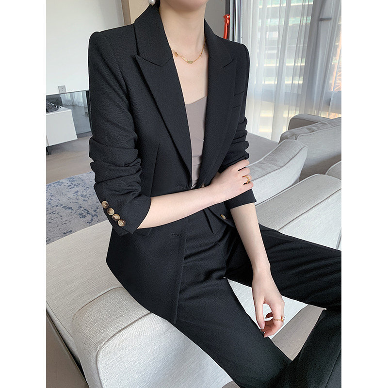 Black Suit Suit Woman 2021 Autumn Winter Casual Fashion Temperament High End Professional West Suit