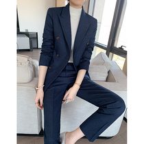 High-end suit suit womens spring and autumn Korean version of British style advanced sense fashion temperament goddess leisure professional small suit
