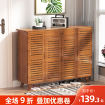 Shoe cabinet household door cabinet large capacity simple bamboo multi-layer solid wood economical multifunctional storage shoe rack