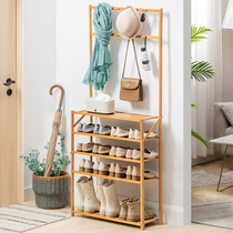 Clothes rack shoe rack integrated floor bedroom hanging bag cap multifunctional simple non-occupied space small household rack