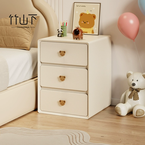 Прикроватная тумбочка для небольшого дома, спальни, из массива дерева, новинка 2025 года, кремовый стиль, детская креативная ниша, дизайнерская прикроватная тумбочка