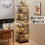 Книжная полка, акриловый крутящийся книжный шкаф, коробочка для хранения из натурального дерева