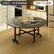 [灰理石纹 -带玻璃桌盘1.3米【推荐7-9人】【防污耐磨】【稳固不塌】]