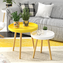 Small round table Net red small apartment coffee table European mini table simple modern small size bedroom sofa side a few
