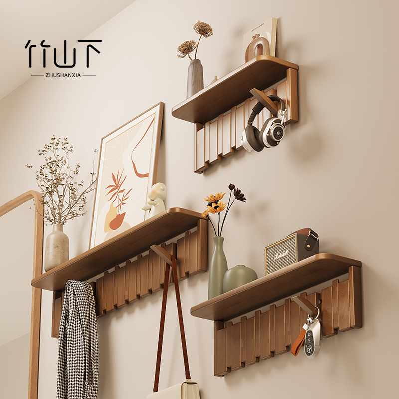 Piano Key Coat Rack Wall-Mounted Entryway Storage Rack Space-Saving Entryway Door Clothes Hook Coat Rack