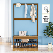 Shoe rack coat rack integrated floor-to-ceiling bedroom multifunctional household simple door entry combination does not occupy a place to hang clothes rack