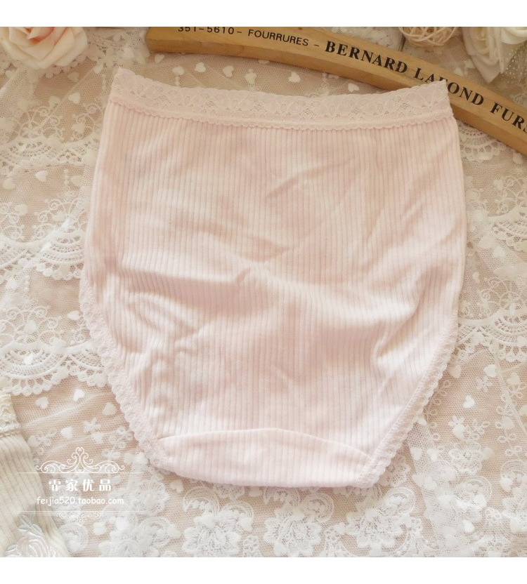 K16 xuất khẩu Nhật Bản đặt hàng Bà mẹ cao eo cotton thêu liền khối đồ lót màu M / L / LL / 3L / 4L quần lót cạp cao