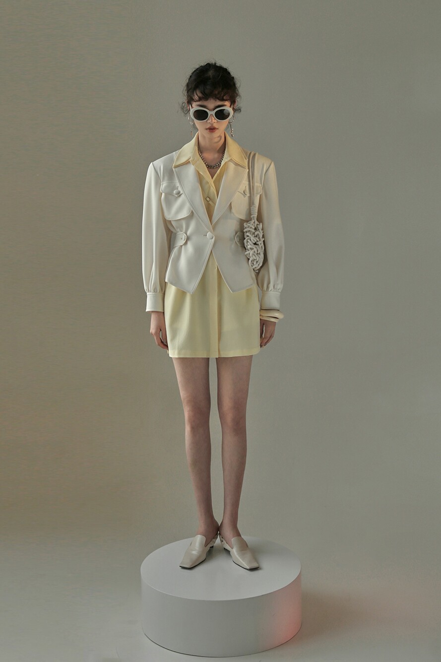 MXU New Art Creamsense Small Crowddesign Sensation Shirt Solid Cut 100 Hitch Three-color Short Sleeve Shirt Female Summer