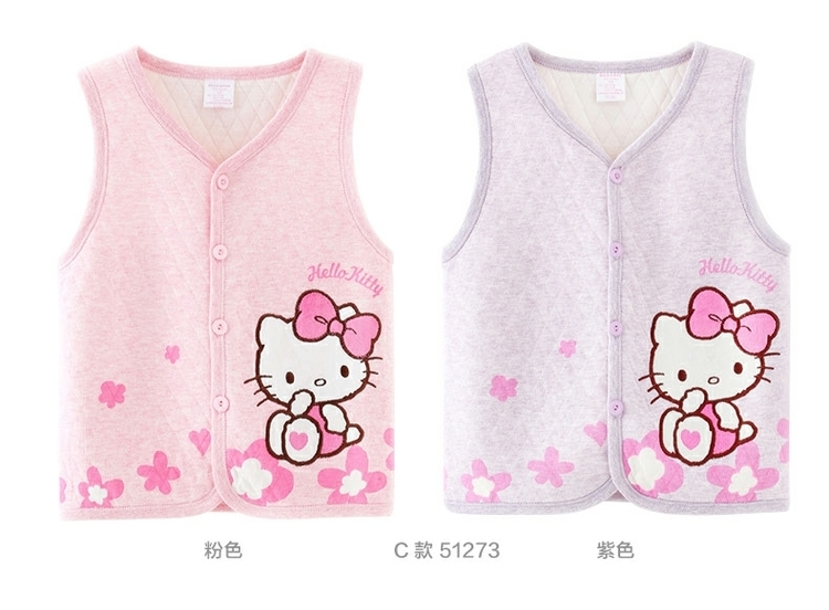 Áo vest trẻ em cotton Katie mèo mùa thu và mùa đông cô gái chăn bông trẻ em quần áo trẻ em nam